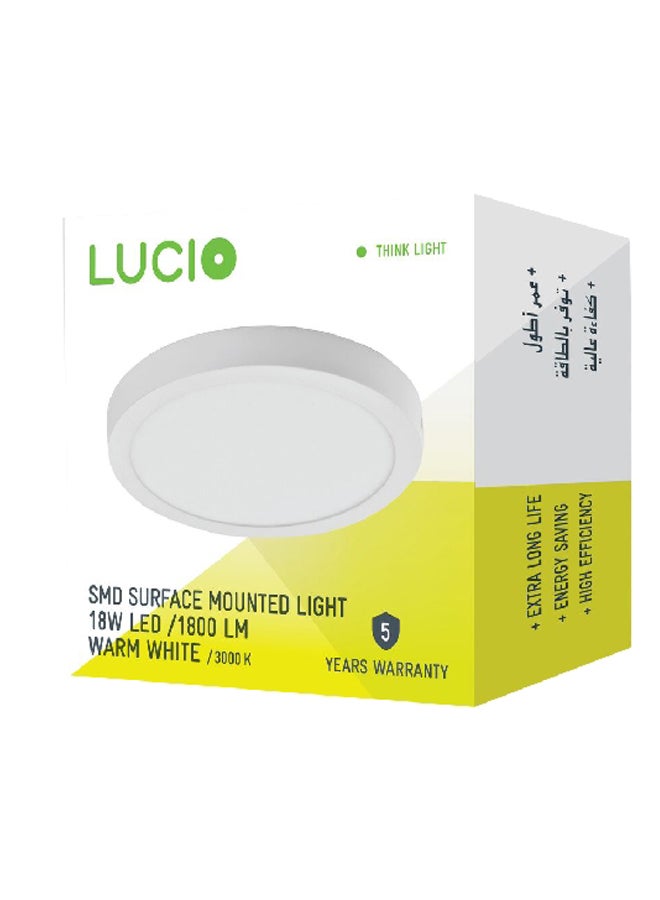 لوسيو مصباح إضاءة LED سطحي دائري بقدرة 18 واط 3000 كلفن أبيض دافئ 4 x 23.2 x 23.2 ملم SM36C-18W-3000K - Image 1
